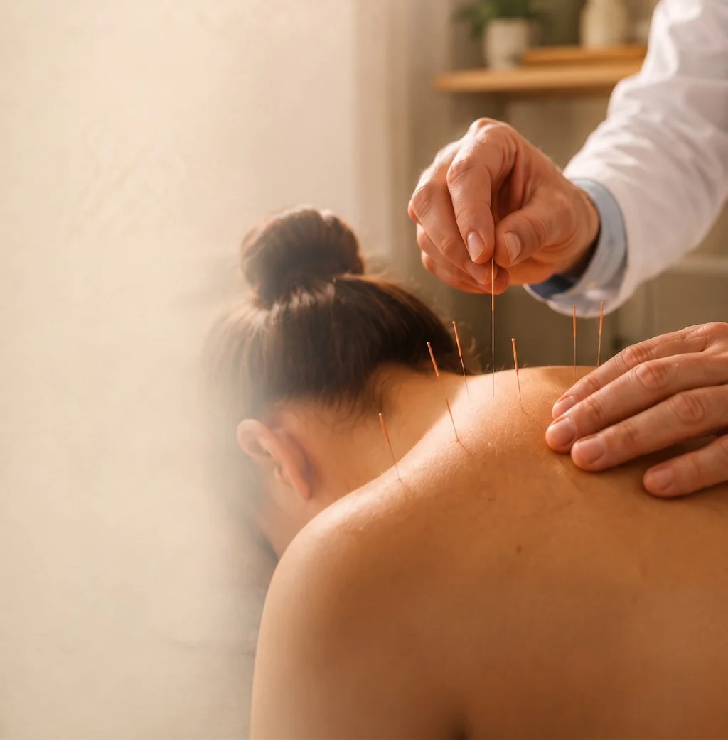 Sessão relaxante de acupuntura